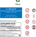 Lactobacillus Reuteri Probiotic Powder 75 Billion cfu 's Current124; Made in USA Current124; No Additives Current124; Direct from Manufactur124; No Third-Party Storage Current124; Digestive & Imunitation Support Current124; L. Reuteri Current124; 30 Grams (1.05 OZ)