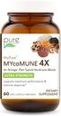 MycoMune 4X Organic Houbový dodatek - Reishi, Lion 's Mane, Cordyceps, Chaga, Shiitake, Maitake pro imunitní systém, Combat Stress, Build Energy by Pure Essence - 60 Caps