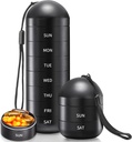 Zannaki XL Metal Travel Pill Pořadatel, Extra velké vodotěsné týdenní Pill Box, Hliníkový Alloy Pouzdro Kontejner, BPA Volný 7 Day Denní medicína Pořadatel Držák pro vitamín, Rybí olej, Dodatek