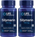 Life Extension Silymarin - Milk Thistle Extract - Podporuje zdraví jater - Gluten- Free, Non- GMO, Vegetarian - Dva balení - 2 x 90 Kapsle