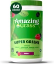 Amazing Grass Greens Blend Superfood: Super Green Powder Smoothie Mix s Spirulina, Chlorella, Beet Root Powder, Digestive Enzymes & Probiotics, Berry, 60 Servings (Balení května Vary)