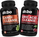 DR. BO Candi Acid Cleanse Support - Oregano & Ledviny Bylinné doplňky pro ženy a muže - Extra síla Acid Flush Kapsle & Oral ControlProbiotic Complex Cleanser