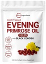 Mikro ingredience Večerní Primrose Oil 1300mg Per Serving, 240 Softgels Cotter124; Vylepšený 40 mg Black Cohosh Extract, Cold Pressed - 10% Aktivní GLA, Non- GMO, No Gluten, Snadno polykat