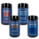 Sheer Ultimate Stack - DHEA dodatek pro muže DHEA 100mg & Nitric Oxide Supplemente & Sheer Shred & Sheer Alpha