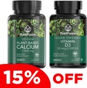 PlantFusion Vegan vápník & D3 Bundle - Premium rostlinného vápníku 1000mg a D3 2000IU doplňky pro růst kostí, hustota a sílu a imunitní podporu