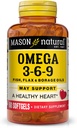 Mason Natural Omega 3-6-9 s Fish, Flaxseed, a Brutnákové oleje, 60 Softgels