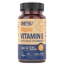 DEVA Vegan Vitamíny Přírodní vitamin E 400IU se smíšenými tokoferoly, podporuje imunitní systém a kožní výživu, přírodní antioxidant & gluten zdarma, mlékárenské zdarma, Non- GMO, 90 Kapsle