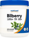 Nutricost Bilberry Powder 250 Grams - gluten zdarma a non-GMO