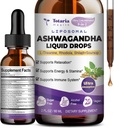 Totaria Liposomal Ashwagandha Liquid Drops (7% Witanolides) w / Soursop Bitters, L- Theanine, Magnesium, Shilajit, Maximum Absorpce, Natural Energy, Cortisol Health for Women & Men, Non- GMO, 2 Fl Oz
