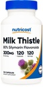 Nutricost Milk Thistle Kapsle 300mg, 120 Kapsle (80% Silymarin) - Gluten- Free & Non- GMO