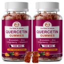 (2 Pack) Quercetin Gummies with Bromelain, Elderberry, Zinek a Vitamin C - Žvýkací Quercetin 700mg dodatek pro imunitu, alergie, podpora stárnutí - Vegan Gummies for Adult & Kid