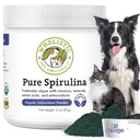 Wholistic Pet Organics Spirulina for Dogs - 3 Oz - Podporuje zdravé imunitní systém a sezónní alergie - Antioxidační podpora pro domácí potraviny - Organic Dog Food Topper - Čerstvě vyrobený v USA