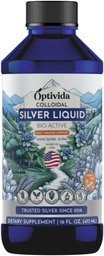 Optivida Zdraví Koloidní Silver Liquid (16 Oz) - Premium Nano Silver Koloidní dodatek pro denní Wellness & Imunitní podpora, Přírodní tekutý Silver Hydrosol pro dospělé a děti, Non- GMO, Gluten- Free