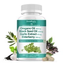 Organické kapsle Oregano olej - 11- in-1 Blend s černým semenným olejem, Elderberry, Česnek, Olive Ingellu- Magnesium & Black Pepper pro absorpci - imunitní, Respirační a trávicí - Vegan, Non- GMO, 120 Ct