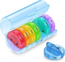 Sukuos Velké týdenní Pill Organizátor 2 krát denně, Denní Pill Box 7 Day Easy to Open with Double Protection, AM PM Pill Case for Medicine / Vitamin / Rybí olej / doplňky (Blue)
