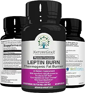 Leptin Burn - termogenní spalovač tuků, pečivo Conpressant, Energy Booster & Metabolismus Booster pro hubnutí - dietní pilulky, které pracují rychle pro ženy a muže - 60 Slim pilulky, gluten zdarma