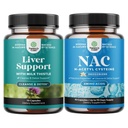 Svazky z čistírny jater Detox & Opravy Formule a NAC doplněk N-Acetyl Cysteine 600mg - Bylinný doplněk pro podporu jater s mléčným bodlákem - vysoká absorpce NAC 600 mg Kapsle Glutathione