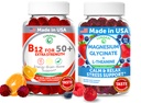 Lunakai USA Made Vitamin B12 pro dospělé 50 + & Magnesium Glycinate Gummies Bundle, podporuje energii, nádech, relaxace a stres Relief, Non- GMO, Vegan, 60ct Každý