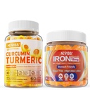 Bez cukru Kurkumin plněné gumy 550mg pro dospělé, Vegan Železné gumy dodatek s vitamínem C