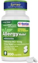 GenCare - Cetirizin HCL 10 mg (200 kapslí) - 24 hodinová antialergie Relief pilulky - Non Drowsy Genericky OTC alergie Medikace - Antihistaminika pro vyžírání, Runny Nose & Itchy Eyes - Generic Zyrtec