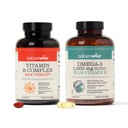 NatureWise vitamin B Komplex 360 Softgels & Omega 3 Fish Oil 180ct pro energii, srdce, mozek, Imunitní & Vision Podpora