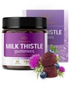 HERBAMAMA Mléko Thistle Dodatek - 1500mg Mléko Thistle Seed Gummies for Equipment Cleanse - Vegan, Non- GMO Podpora jater se Silybum Marianum - 60 Pectin- based Blueberry- Ochucené Chews