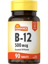 Sundance vitamin B-12 CLAS124; 500mcg CLAS124; 90 Vegetariánských tablet CLAS124; Essential vitamin Supplement CLAS124; Non- GMO a gluten Free Formule