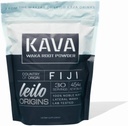 LEILO Kava Powder 124; Tradiční Noble Waka z Fidži 124; Všechny přírodní kořeny snížit stres a podporovat relaxaci (1lb 124; 30 Služeb)
