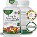 Organické Superfood Zelené Ovoce a Veggie Komplex s Ashwagandha