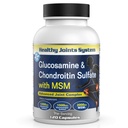 Glucosamine Chondroitin MSM dodatek pro kloubní a kostní zdraví - 120 Kapsle 124; Společná podpora a Discomfortable Relief pro záda, kolena, ruce