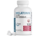 Bronson Melatonin 10mg Fast Disold Cherry ochucené tablety Vegetarian Chewable Lozenges, 100 Počet