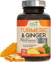 Kurkumin dodatek 2600mg - s organickým zázvorem a kurkuminoidy, 95% kurkuminoidy, BioPerine Black Pepper pro nejlepší absorpci, Nature Vegan Joint Support, Non- GMO, Lahve v USA - 120 Kapsle