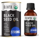 RAWYA Black Seed Oil - Extra silná chuť, vysoký TQ, studené lisované, skleněná láhev, Nigella Sativa Oil, Great for Skin & Hair Care, Black Cumin Seed, Kalonji, 100% Certified Organic - 3.4 Fl Oz,