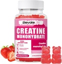 ElevateLife Creatine Monohydrát Gummies 5000mg pro muže a ženy, Chewables Creatine Monohydrát pro svalovou sílu, Muscle Builder, Energy Boost, Předcvičení dodatek (90 Počet) -Jahody