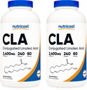 Nutricost CLA (konjugovaná kyselina linoleová) 2 400 mg, 240 Softgels - Gluten Free, Non- GMO, 800mg per Softgel (2 láhve)