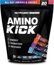 NutraBio - Amino Kick - Vše v jednom výkonu Formule Energie, Hydratace, Recovery 20 Servings, (Variety Pack) - 6g Amino Acids - Podpora budování svalů