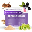 Amla Powder & Imunity Blend Superfood Dodatek s Elderberry, 20x Ultra Koncentrovaná Amla, Imunitní podpora, Vyrobeno se zázvorem, Skořice, Peppermint, Indian Gooseberry, Imunita, 30 Služebnictví