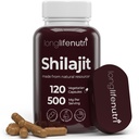Shilajit Pure Himalayan Extract 500mg s 15% Fulvic Acid 500mg - 120 Vegetariánské kapsle, 4 Měsíční dodávky, Organický dodatek pro vitalitu a duševní jasnost, Made in USA, Gluten Free, Non- GMO