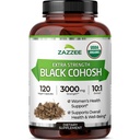Zazzee USDA Organic Black Cohosh 10: 1 Extract, 3000 mg Síla, 120 Vegan Kapsle, 4 Měsíční dodávky, Standardizované a Koncentrované 10X Extract, 100% Vegetarian, All- Natural, Non- GMO, Made in USA