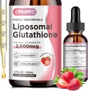 Lipozomální Glutathione Liquid Drops, Glutathione Liquid Supplement, Aktivní forma L- Glutathione, s vitaminem C, Játra Detox, Antioxidant pro antiaging, Imunity & Cleansing, Strawberry Flavor, 2 FL.OZ