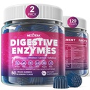 Trávicí enzymy pro ženy a muže Gummies w / Probiotika, Papaya, Bromelain, Ginger - Bloating Relief & Gut Health Žvýkací doplněk Digest Proteins Dairy Carbs Veggies Fats, Cukr zdarma Vegan, 120Cts