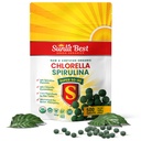 Sunlit Super 50 / 50 Organic Chlorella Spirulina Tablety - Super dodatek pro imunitní podporu, Gut Health, Mood & Energy - Bohaté na chlorofyl, aminokyseliny & Vegan Protein, 500 Superfood Tabs