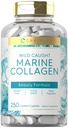 Carlyle Marine Kolagen pro vlasy kůže a nehtů 124; 250 Kaplety 124; Peptidy pro ženy a muže 124; Typ I s vápníkem 124; Non- GMO & gluten zdarma