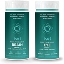 Iwi Life Brain & Eye Omega33 Bundle, 30 Servings, Vegan Plant- Based Algae Omega 3 s EPA + DHA, Krill & Fish Oil Alternative, No Fishy After taste