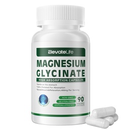 Magnesium Glycinate 400 MG per Serving 100% Chelated for High Absorption, Gentle On Stomach, Non-GMO, 90 Vegetarian Capsules