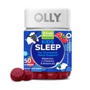 OLLY Kids Sleep Gummy, Occasional Sleep Support, * 0, 5mg Melatonin, L- Theanin, Malina Ochucené, 50 nebo 25 Day Supply - 50 Počet