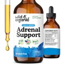 Wild & Organic Adrenal Support Drops for positive Outlook - Natural Adrenal Support Supplements for Women and Men - Vegan, No Sugar & Alkohol - 2- Month Supply - 4 fl oz