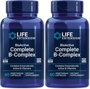 Life Extension Bioactive Kompletní B- Complex, Podpora srdce, mozku a nervů, Zdravá energie, Metabolismus, Kompletní B Complex, 60 Vegetariánských kapslí (Balení po 2)