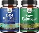 Svazky pokročilého DIM doplněk pro muže - Estrogen blokování a extra síla Saw Palmetto Extract - pro ženy a muže zdraví vlasů a podpora močení