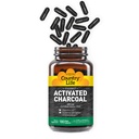Country Life Activated Organic Coconut Charcoal Capsules, 260mg - Přírodní Charcoal Supplement for Gas and Bloating Relief, Gluten- Free, 180 Vegan Capsules